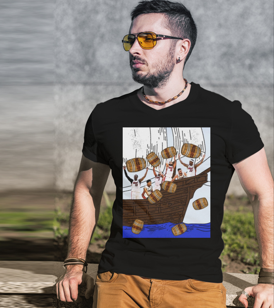 Miami Heat Cafecito Party Ship Adventure Before Flight To Denver T-Shirt