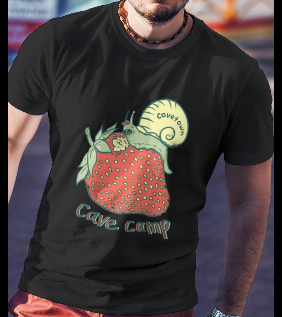 Cavetown Hungry Snail Strawberry Cave Camp T-Shirt