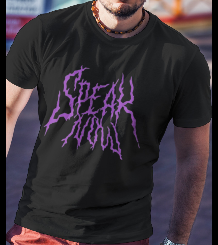 Dopeamyne Goods Speak Now Purple Electric Text T-Shirt