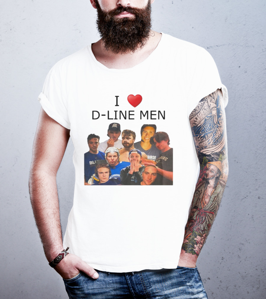 I ❤️ D-Line Men Blues Birds Sports Team Players T-Shirt