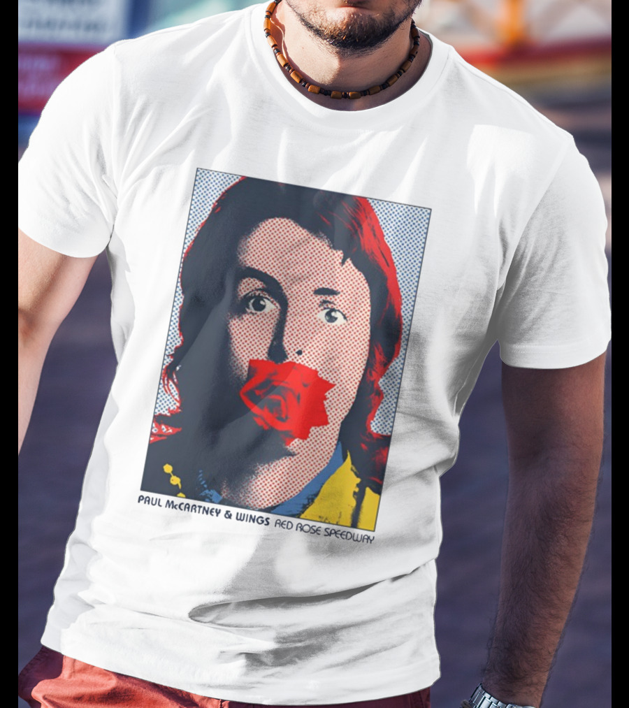 Paul McCartney And Wings Red Rose Speedway Pop Art Pixel Photo T-Shirt