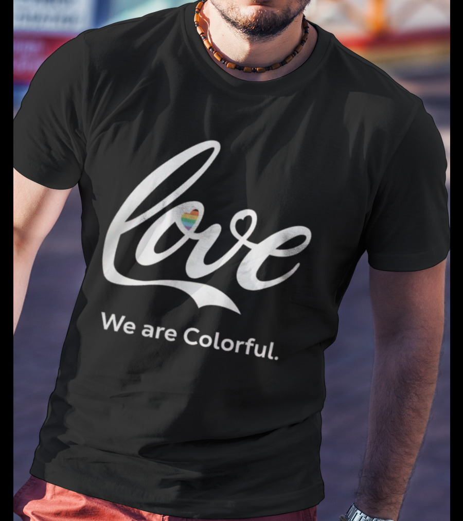 Coca-Cola Love Heart We Are Colorful Rainbow T-Shirt