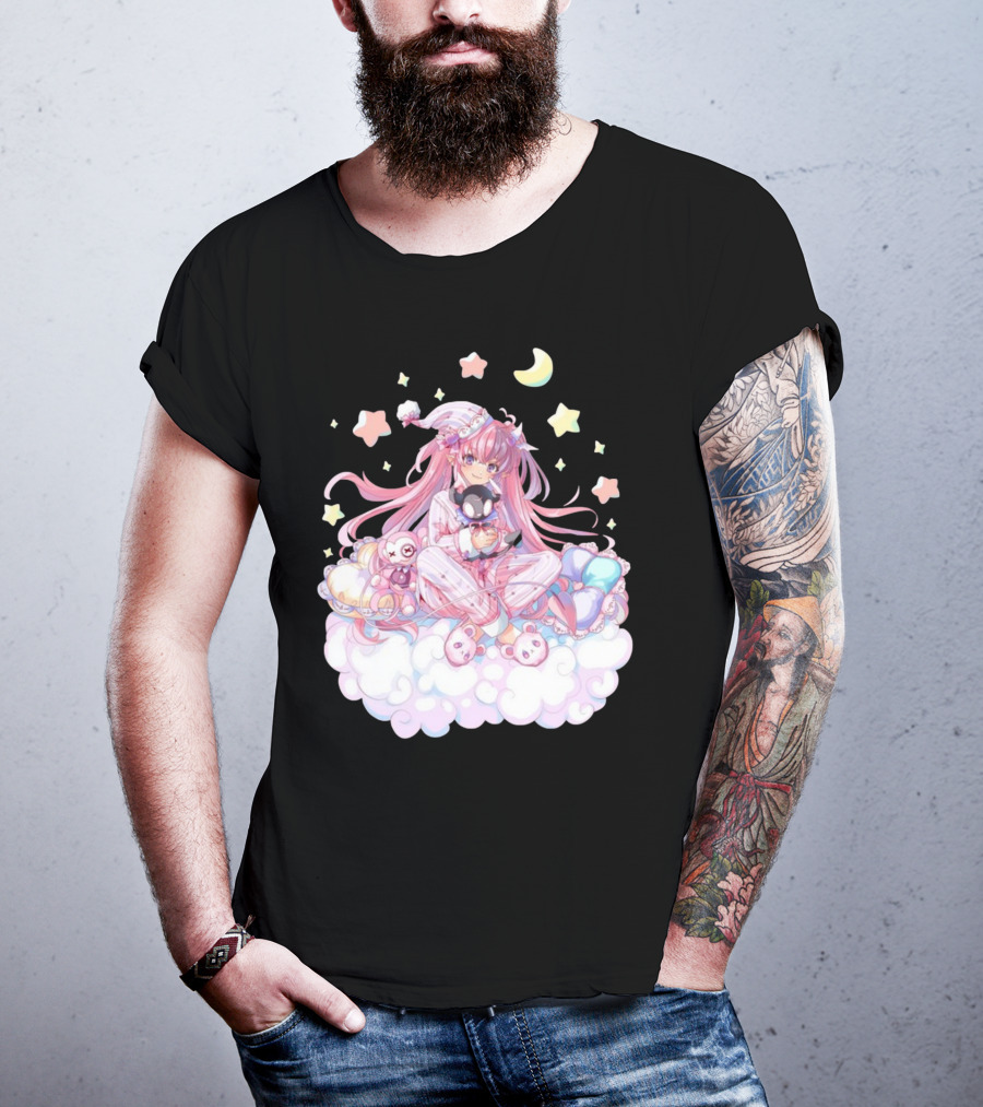 Ironmouse Vshojo Cute Pajama Sleepover With Moon And Stars T-Shirt