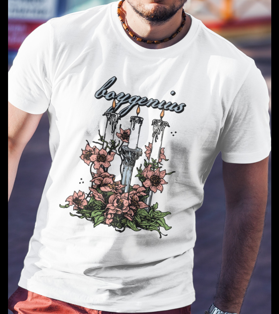 Boygenius Three Candles With Flowers T-Shirt