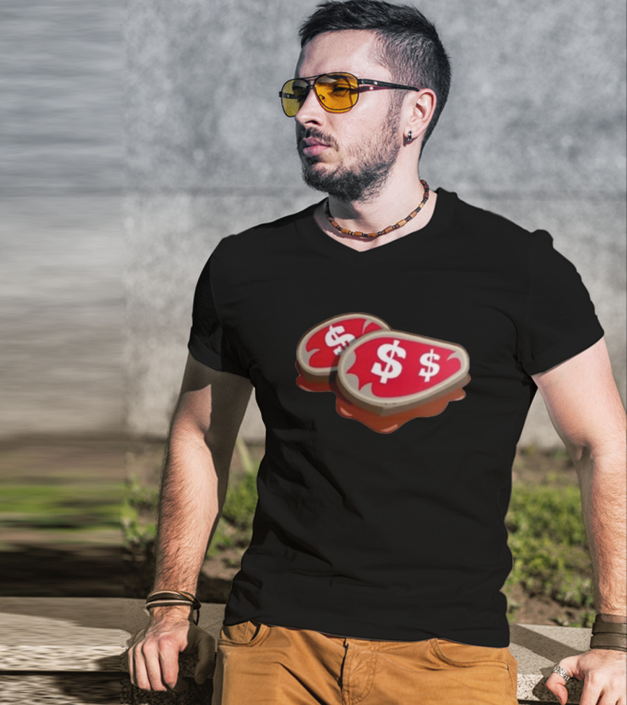 3Token #Loppy Dollar Sign Meat Abstract T-Shirt