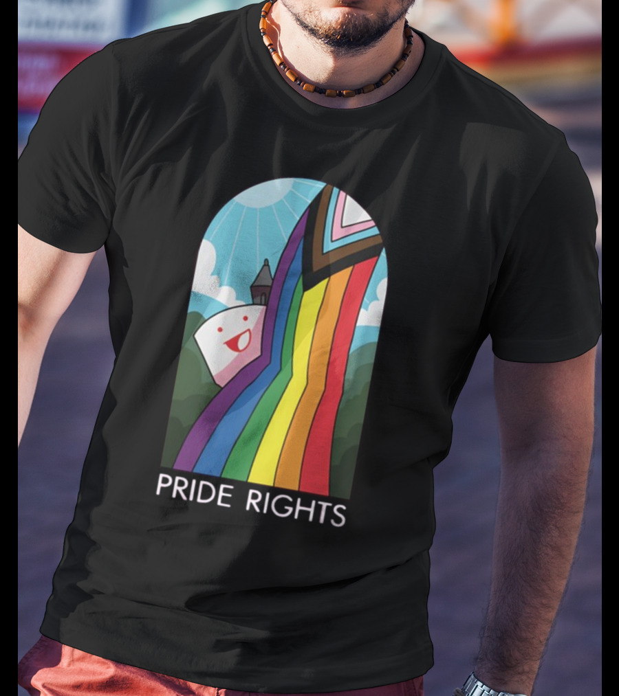 Pride Rights Rainbow Stained Glass Design DFTBA T-Shirt
