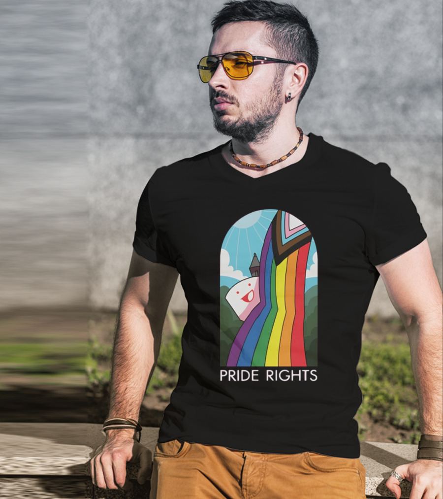 Pride Rights Rainbow Stained Glass Design DFTBA T-Shirt