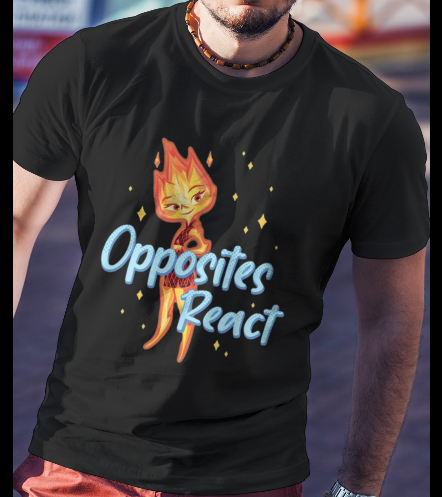Opposites React Fire Element Character T-Shirt