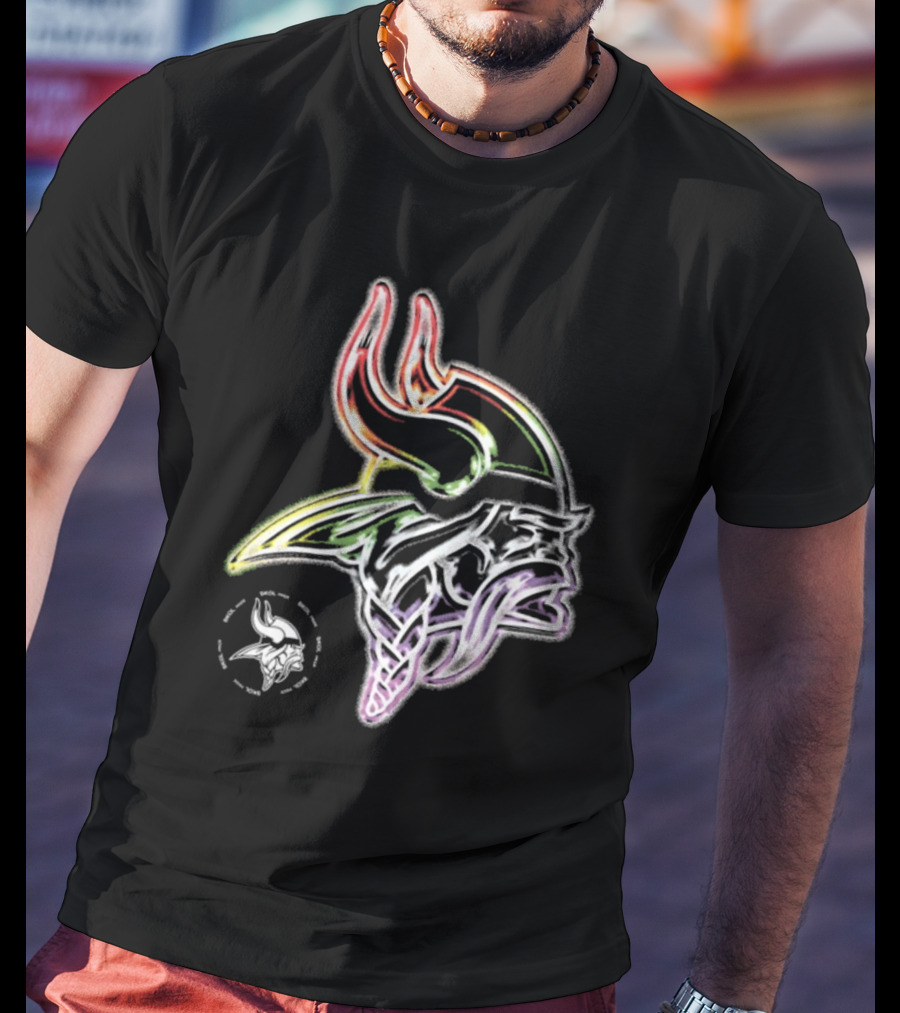 Kwesi Minnesota Vikings Skol Pride New Rainbow Viking T-Shirt