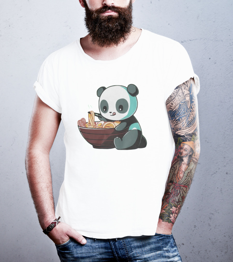 Teeturtle Ramen Panda Eating Noodles T-Shirt