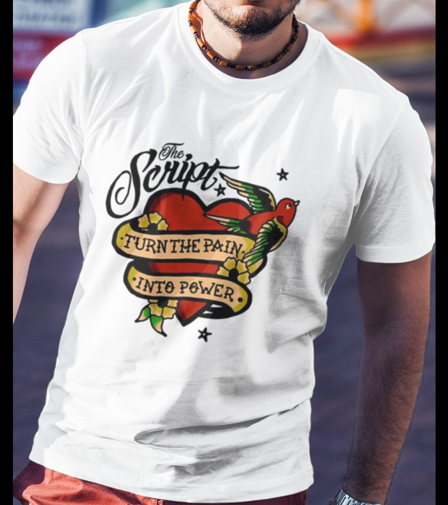 The Script Heart And Bird Turn The Pain Into Power T-Shirt