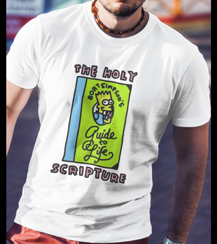 The Holy Bort Simpson's Guide To Life Scripture Book Cover T-Shirt