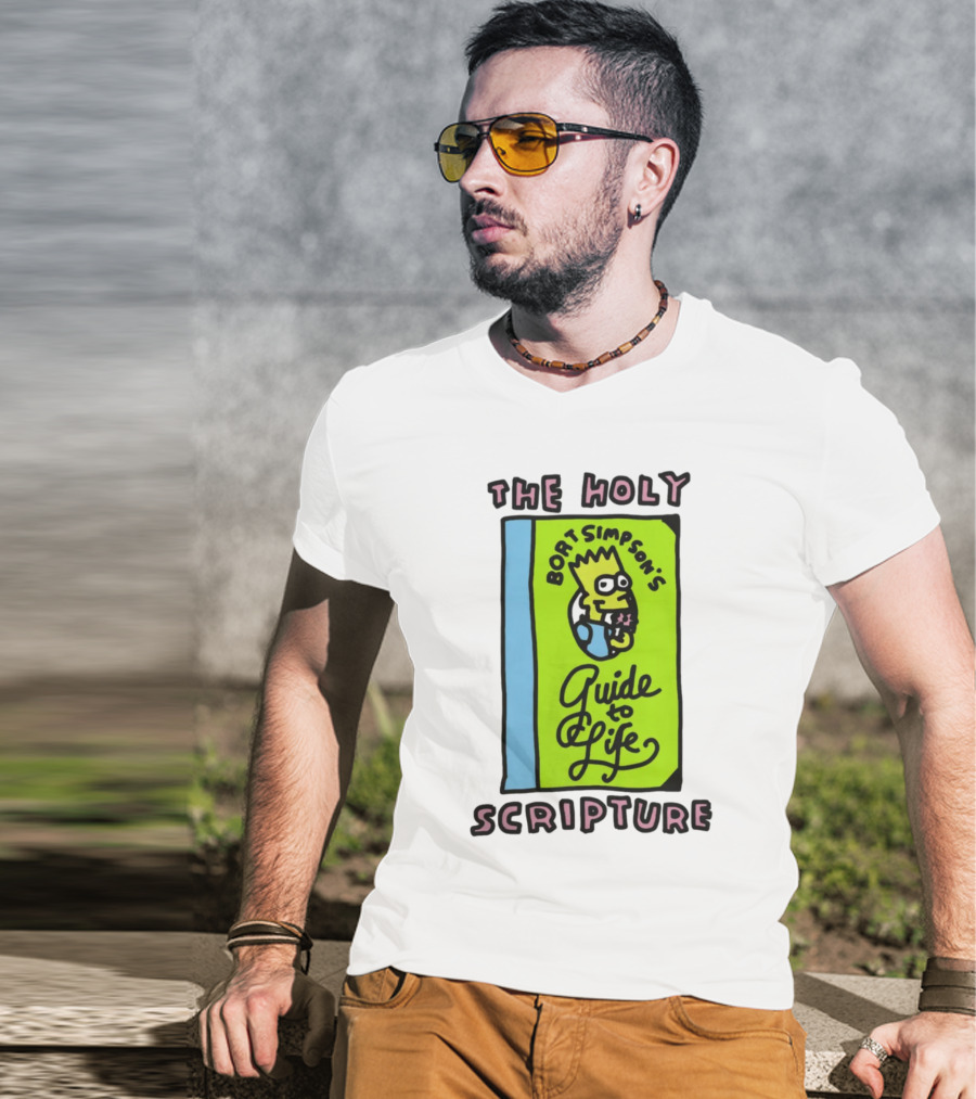 The Holy Bort Simpson's Guide To Life Scripture Book Cover T-Shirt