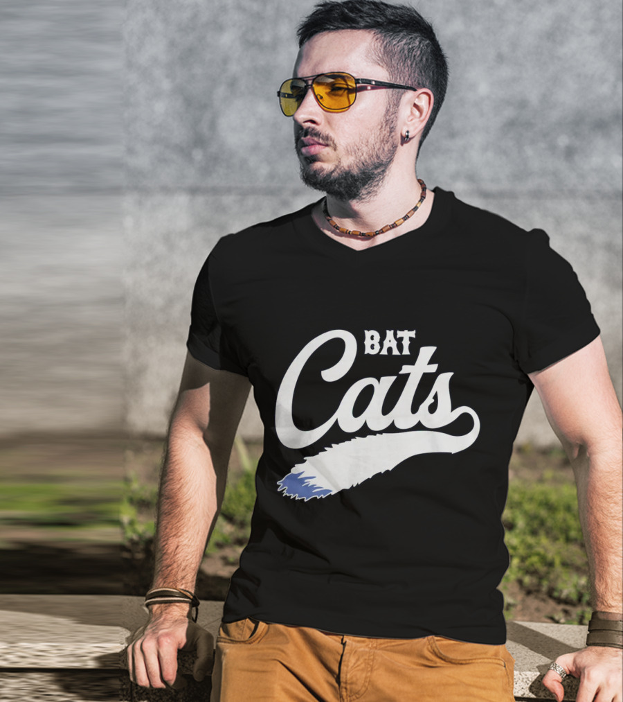Bat Cats Logo With Feather Tail T-Shirt