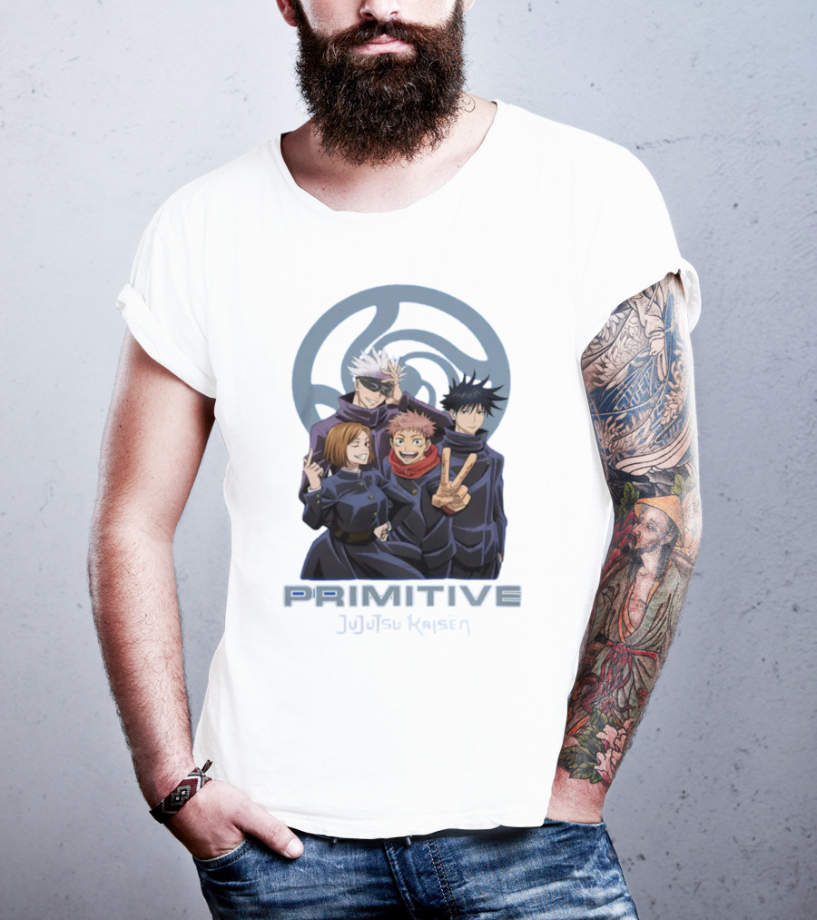 Primitive Jujutsu Kaisen Characters Group Pose T-Shirt