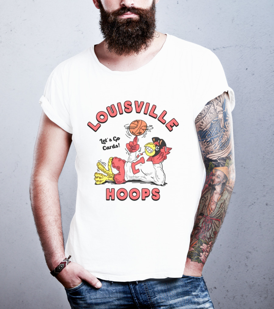 Louisville Hoops Let's Go Cards Mascot Basketball T-Shirt
