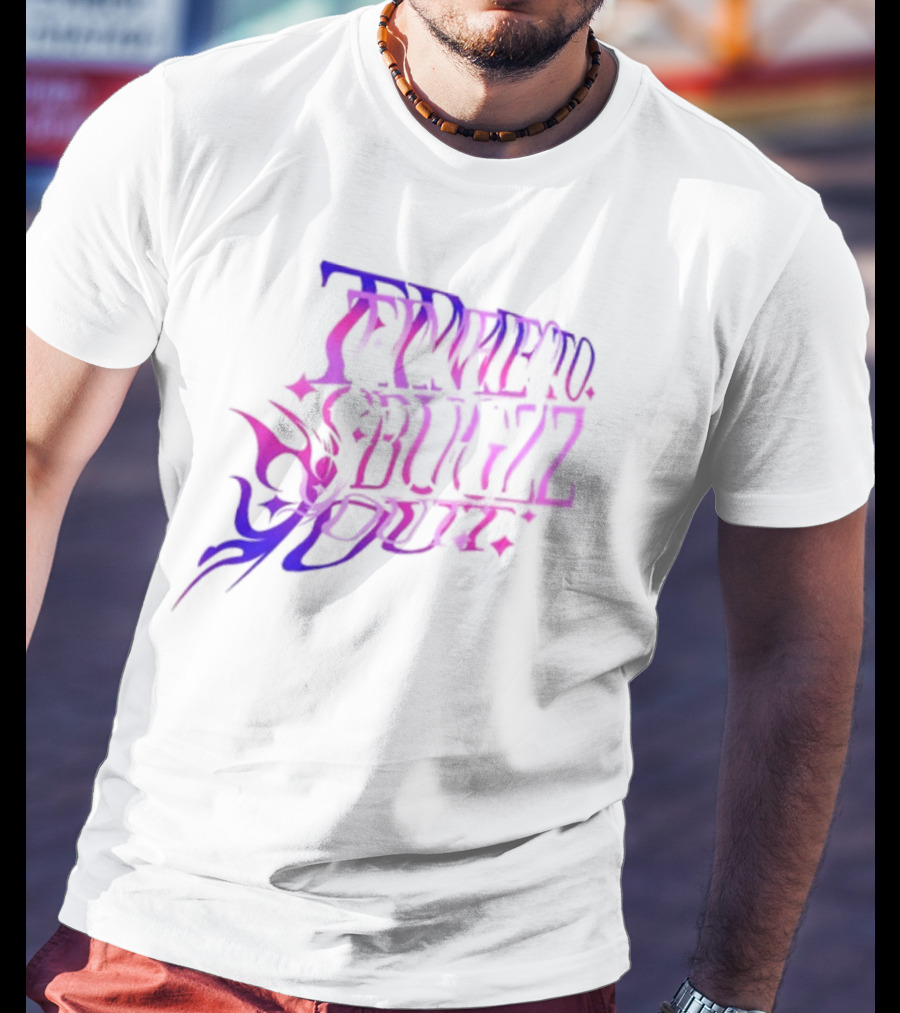 Bugzz Caitibugzz Time To Bugzz Out Psychedelic Lettering T-Shirt