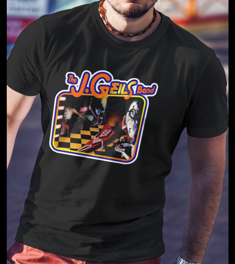 The J. Geils Band Surreal Checkerboard Room Cover T-Shirt