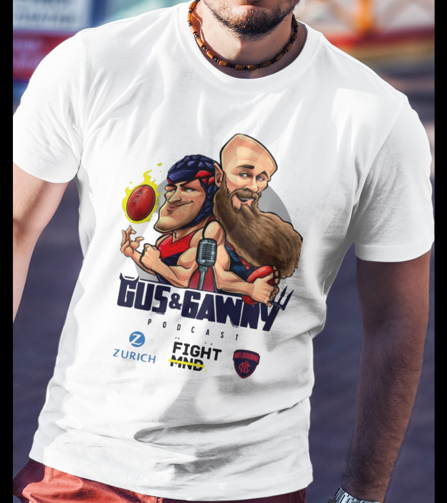 Melbourne Demons Gus And Gawny Podcast Zurich Fight MND AFL Caricature T-Shirt