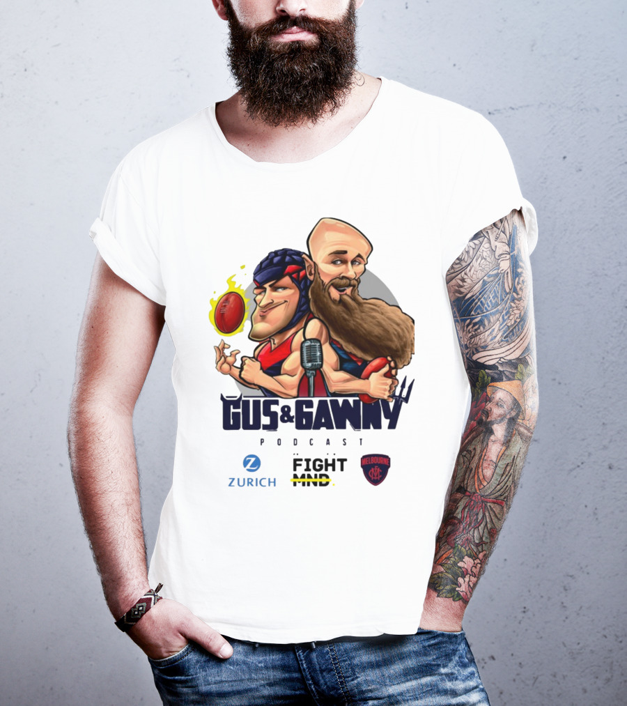 Melbourne Demons Gus And Gawny Podcast Zurich Fight MND AFL Caricature T-Shirt