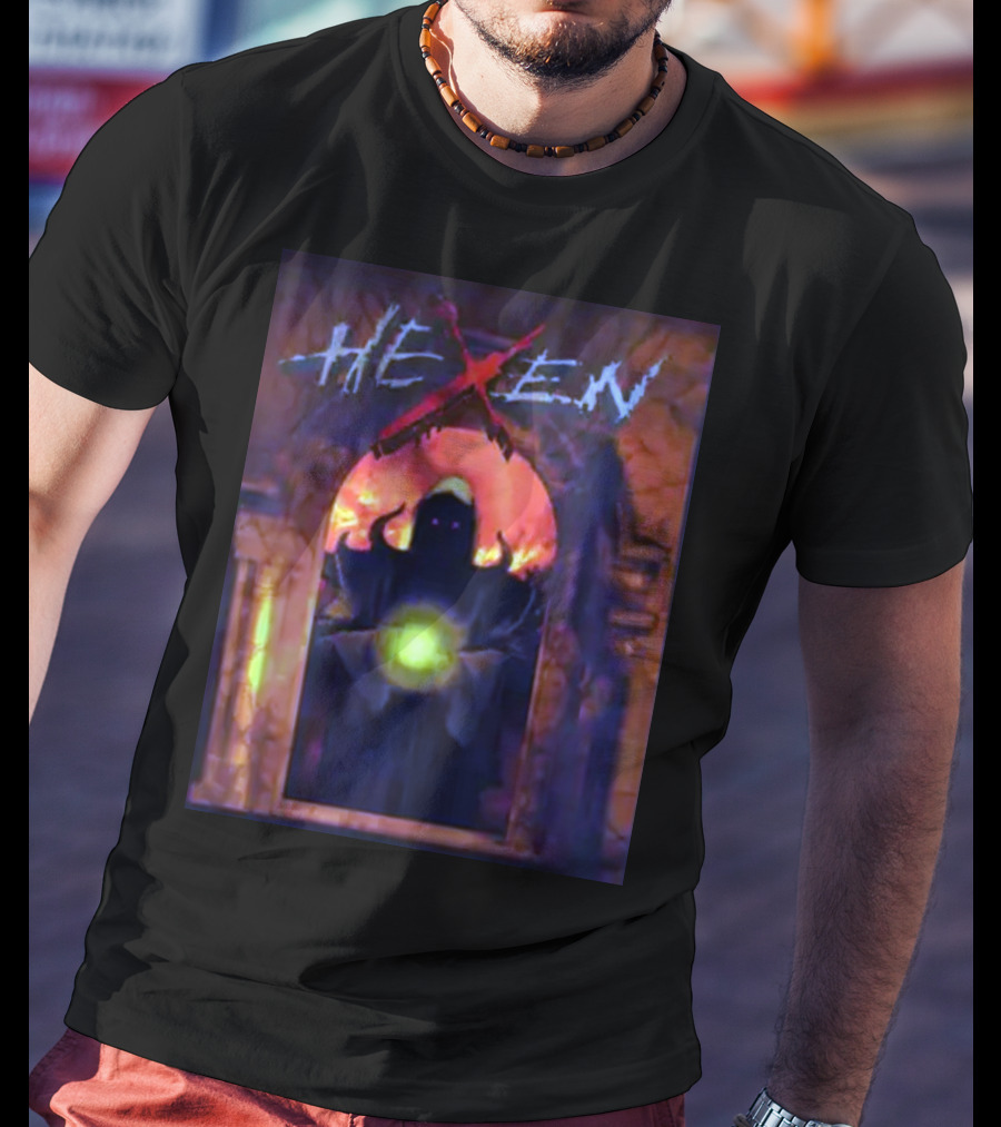 Hexen Mysterious Hooded Figure With Glowing Orb T-Shirt