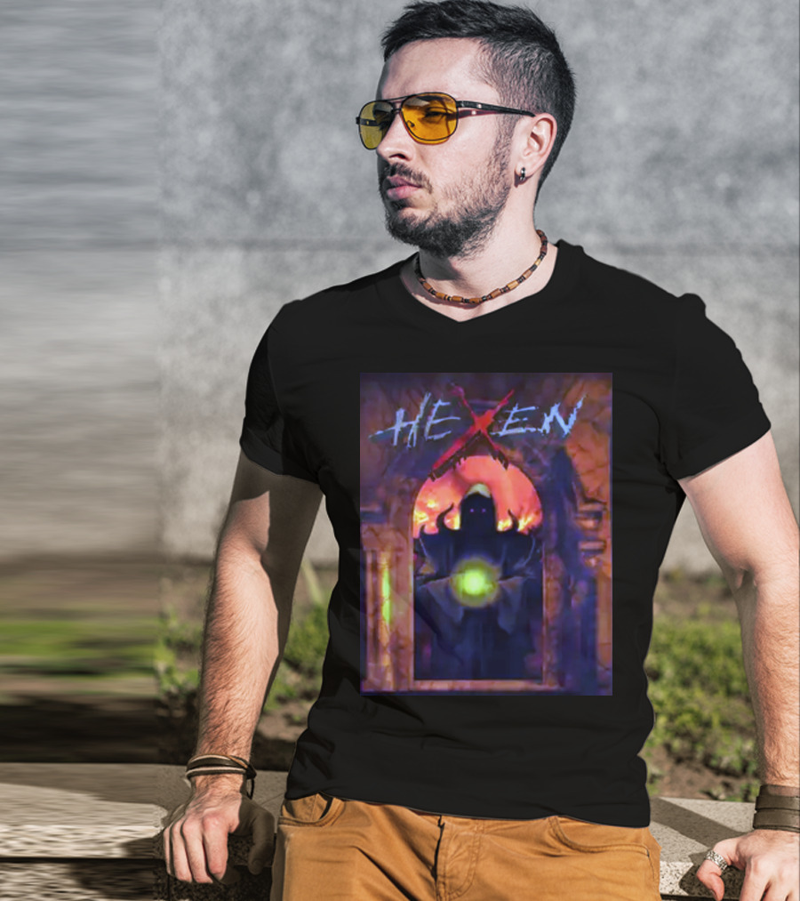 Hexen Mysterious Hooded Figure With Glowing Orb T-Shirt