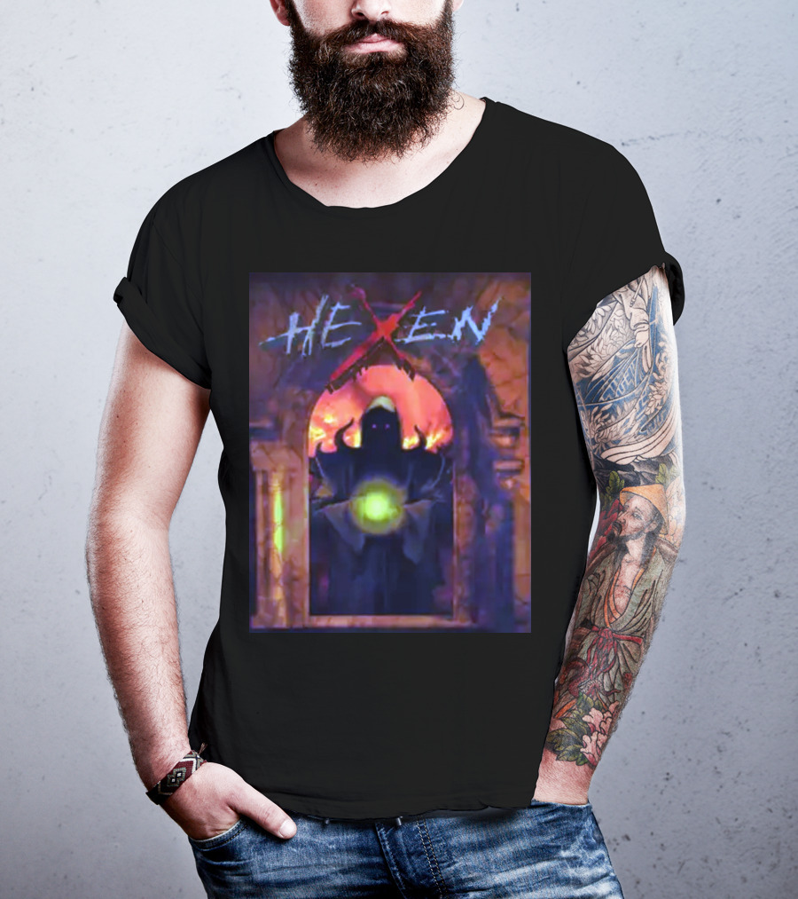 Hexen Mysterious Hooded Figure With Glowing Orb T-Shirt