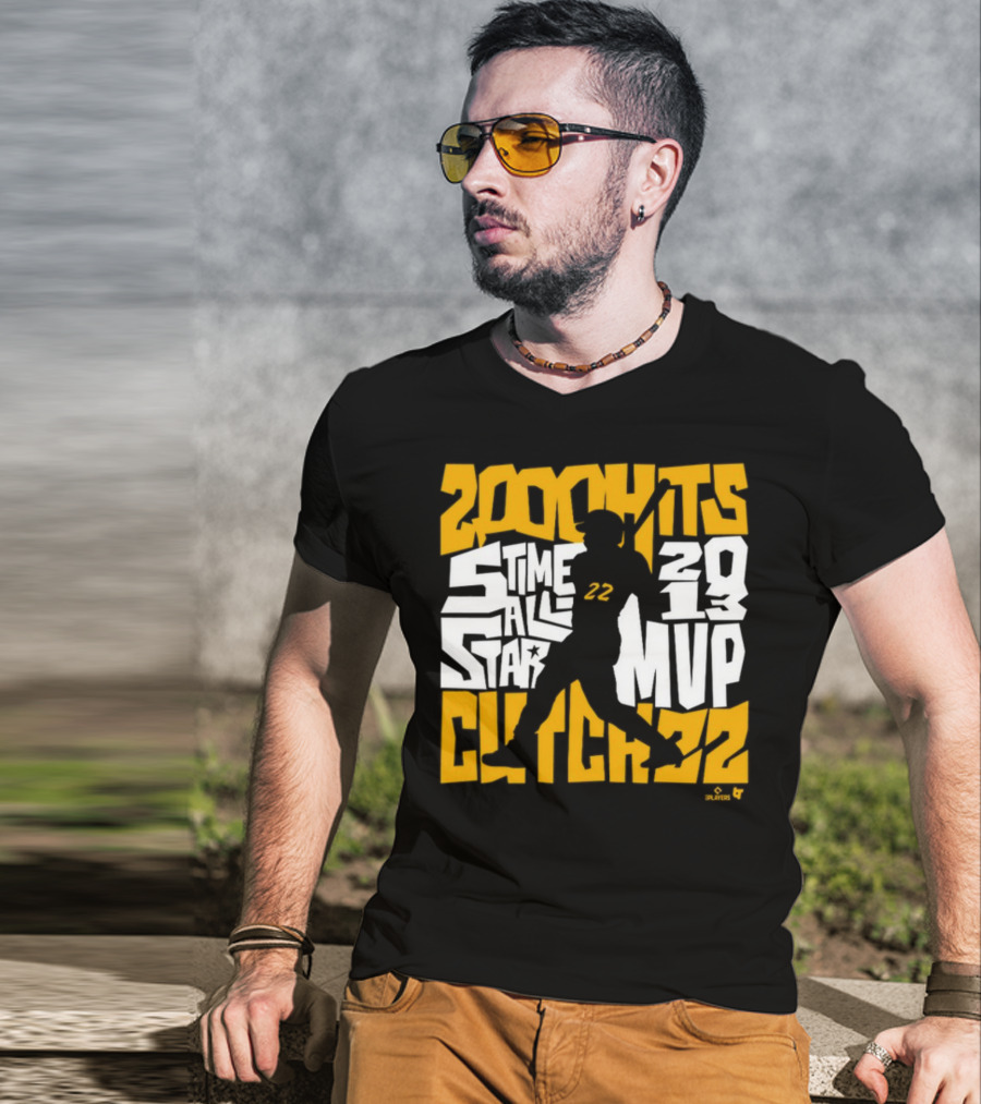 Andrew McCutchen 200 Hits 5 Time All-Star 2013 MVP Pittsburgh Icon 22 T-Shirt
