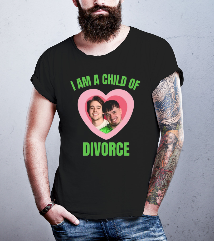 I Am A Child Of Divorce Kaarija And Bojan Heart T-Shirt