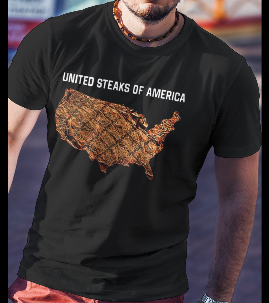 United Steaks Of America Beef Map USA T-Shirt