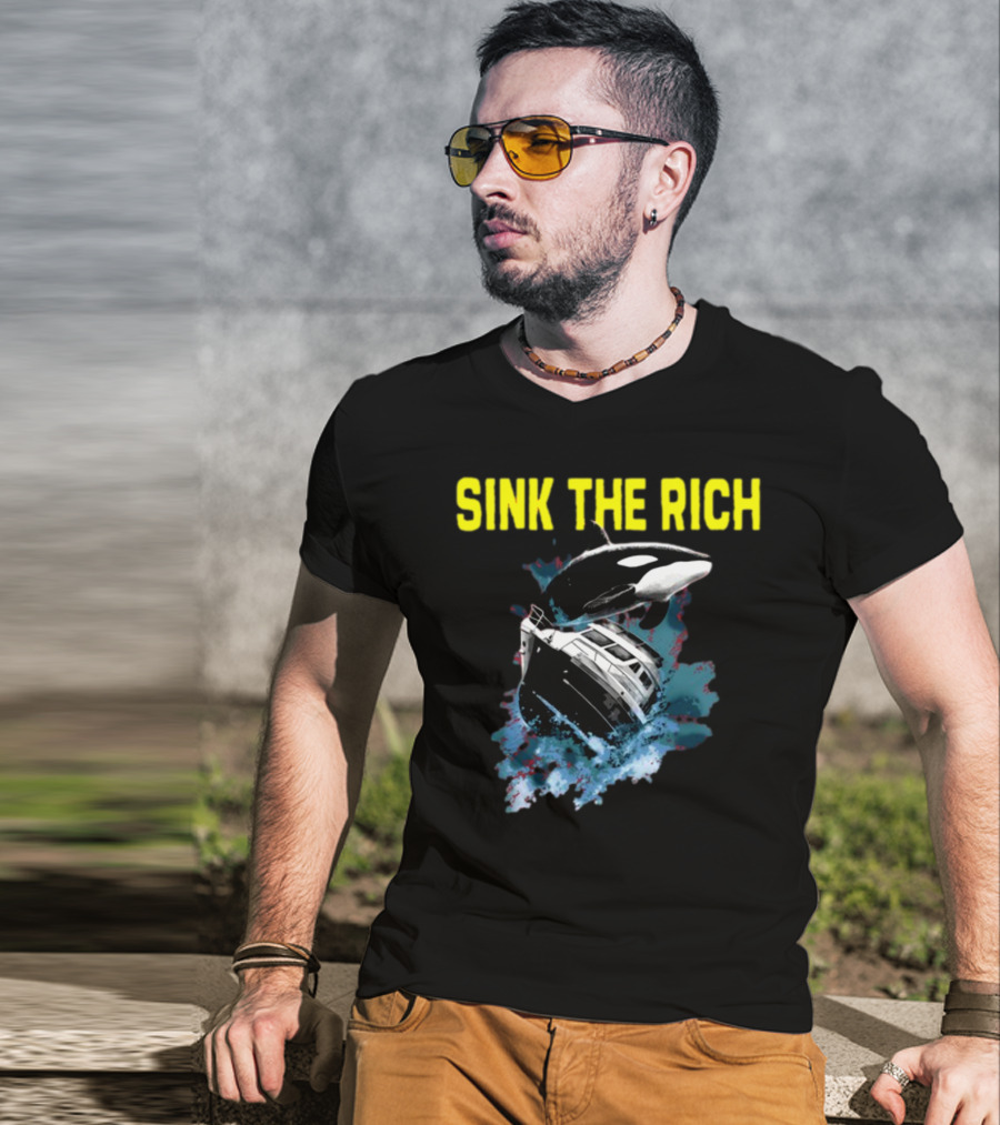 Sink The Rich Killer Whale Yacht Destruction T-Shirt