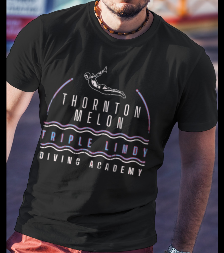 Thornton Melon Triple Lindy Diving Academy Retro Style Diving T-Shirt