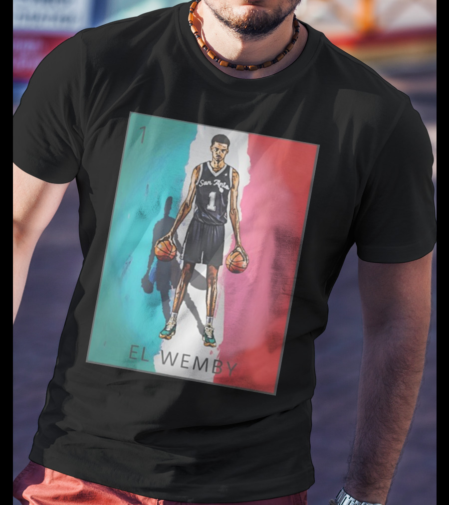 El Wemby San Antonio Number 1 Basketball Player T-Shirt