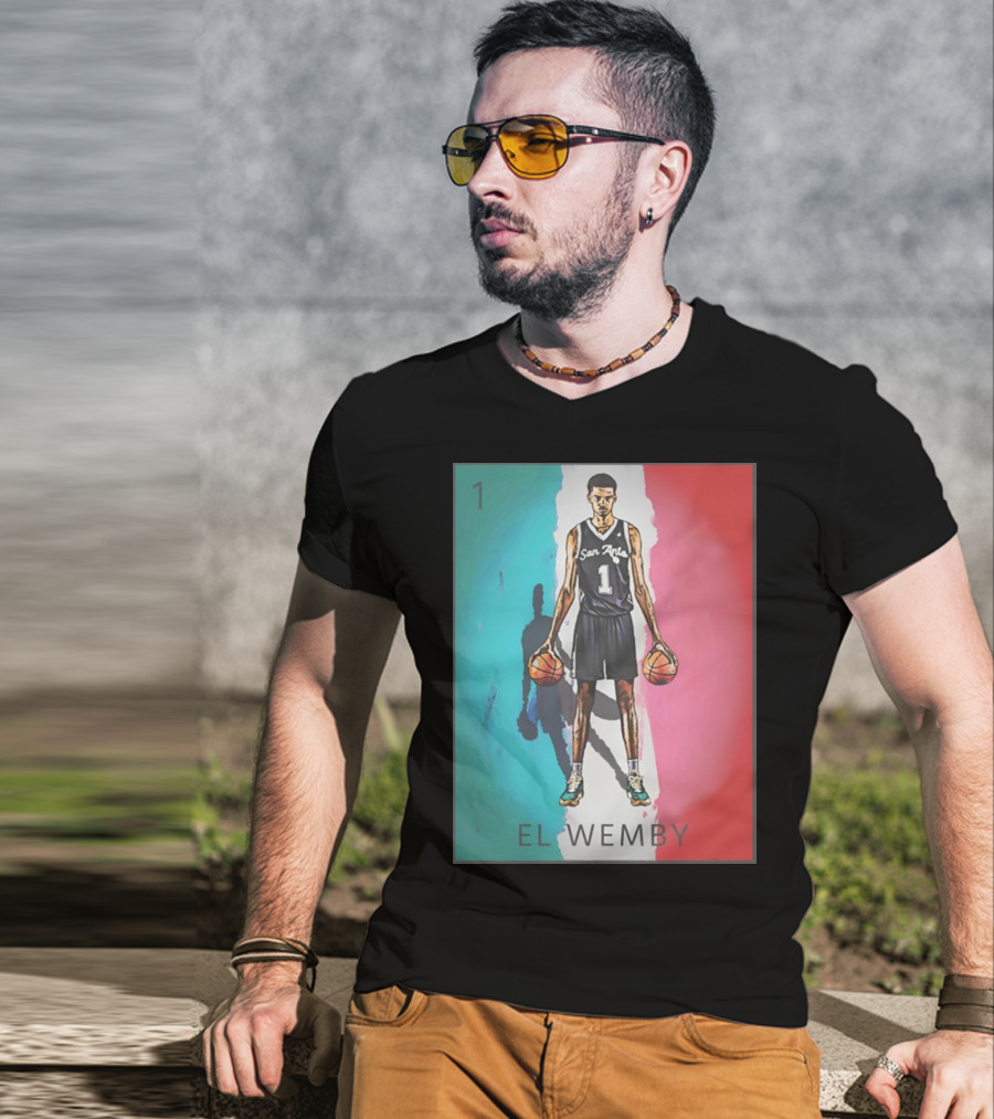 El Wemby San Antonio Number 1 Basketball Player T-Shirt