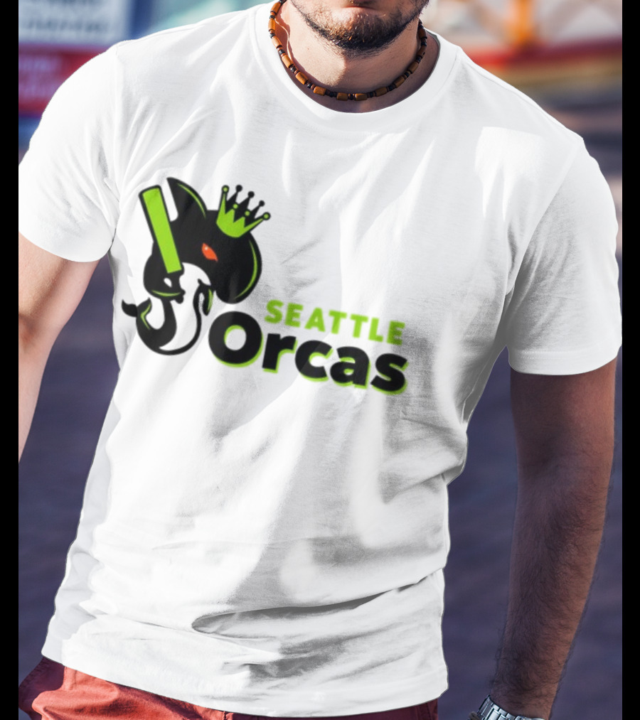Franklin Leonard Seattle Orcas Crowned Orca With Bat T-Shirt