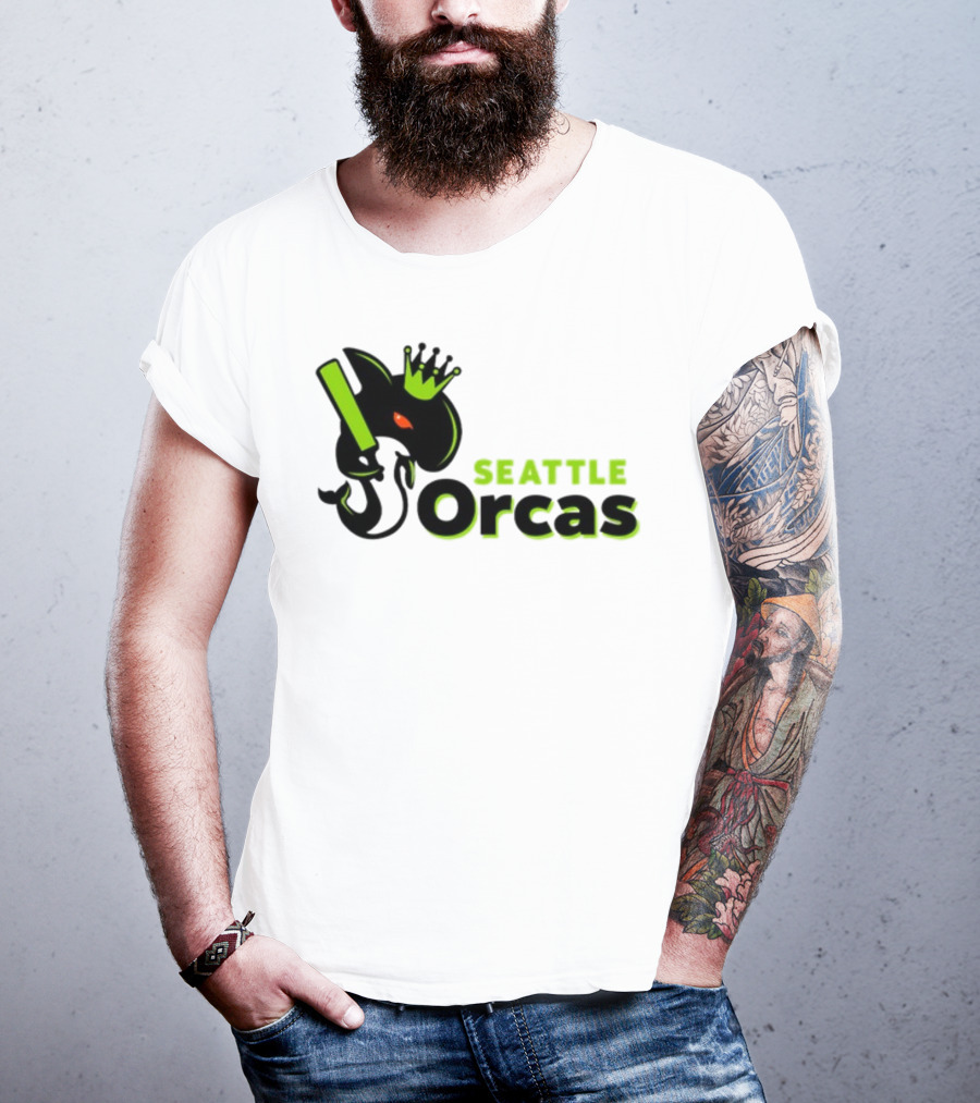 Franklin Leonard Seattle Orcas Crowned Orca With Bat T-Shirt
