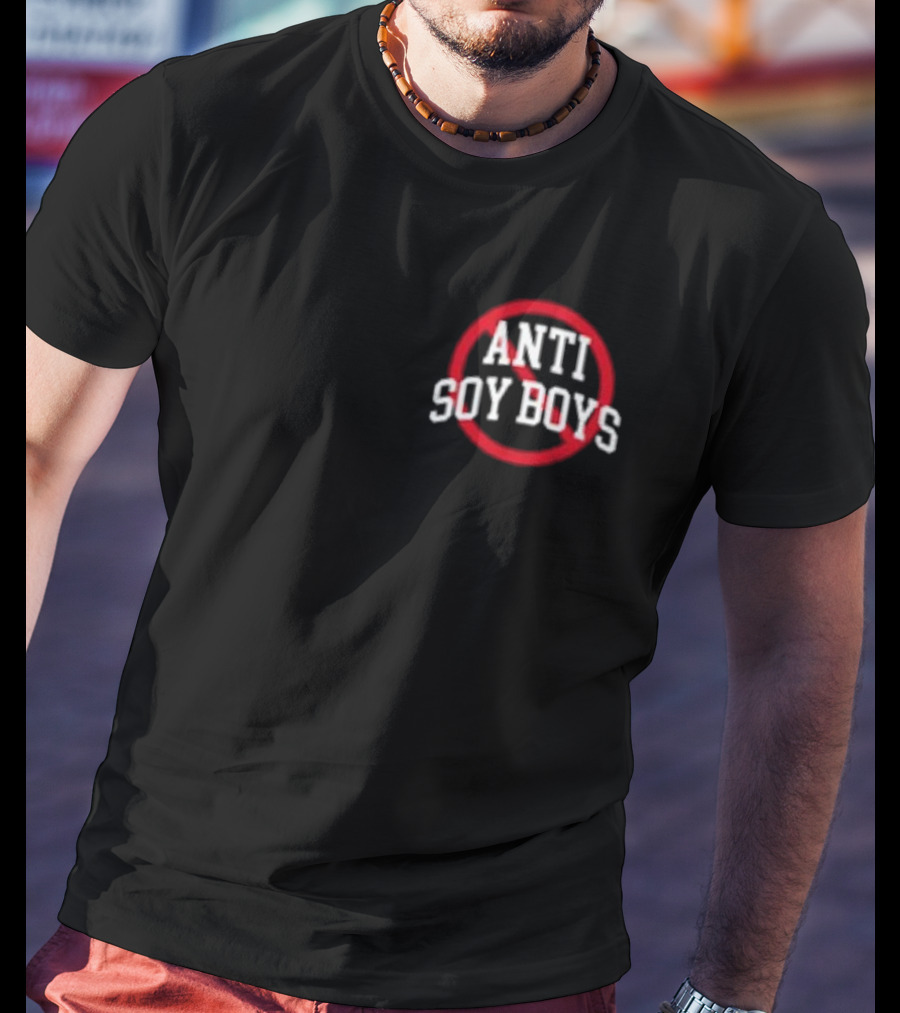 ANTI SOY BOYS Red Circle Slash Typography T-Shirt