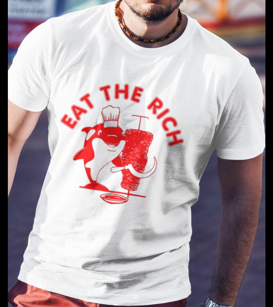 Ballena Gladis Eat The Rich Chef Orca With Meat Spit T-Shirt