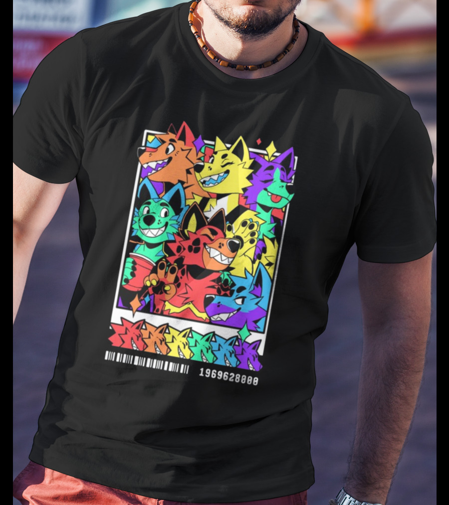 Nomadcomplex Pawlaroid Pride Colorful Wolf Characters Barcode 1969628000 T-Shirt