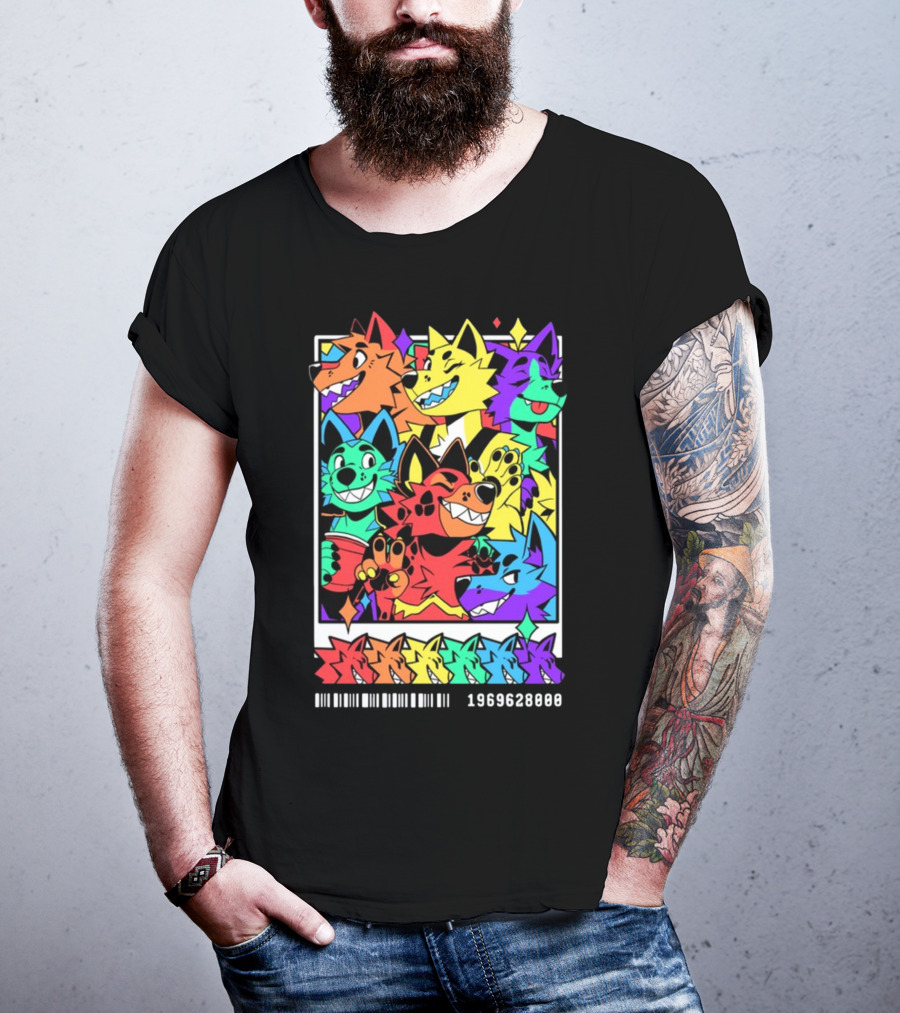 Nomadcomplex Pawlaroid Pride Colorful Wolf Characters Barcode 1969628000 T-Shirt