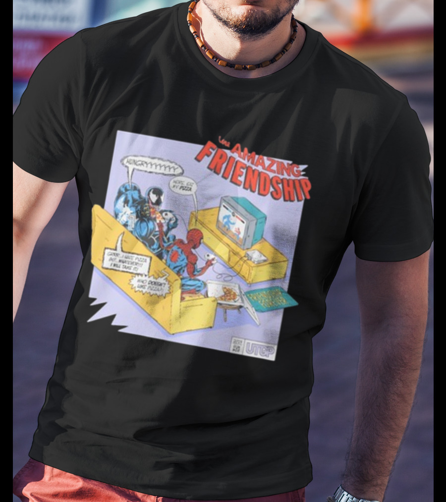 Hungry Pizza Lovers Unite On Couch With Amazing Friendship TV T-Shirt