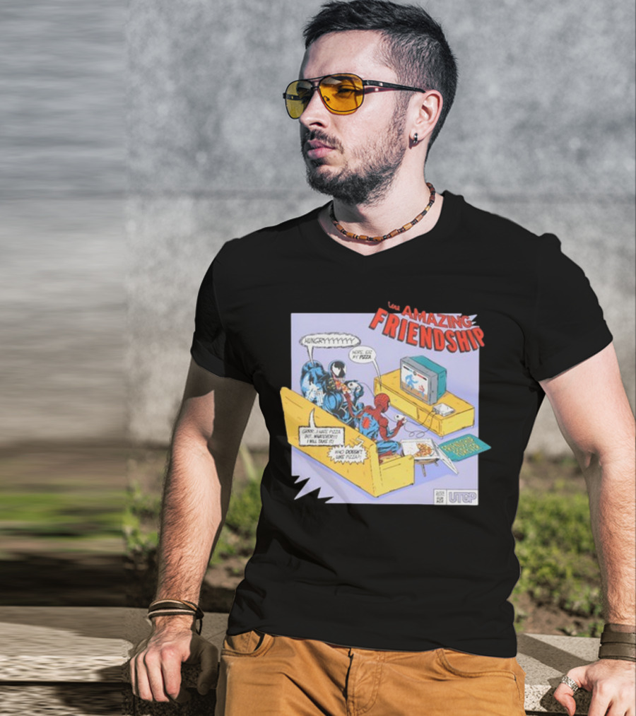 Hungry Pizza Lovers Unite On Couch With Amazing Friendship TV T-Shirt