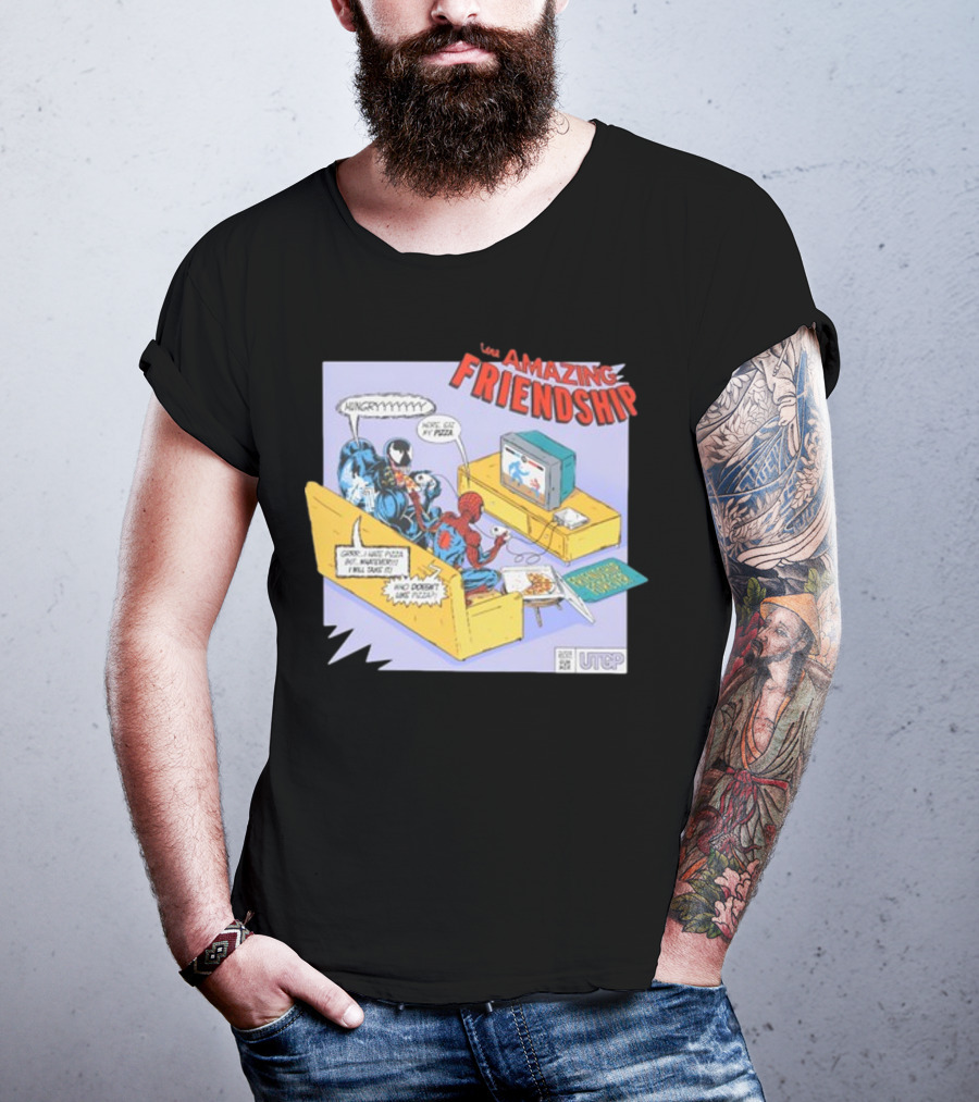 Hungry Pizza Lovers Unite On Couch With Amazing Friendship TV T-Shirt
