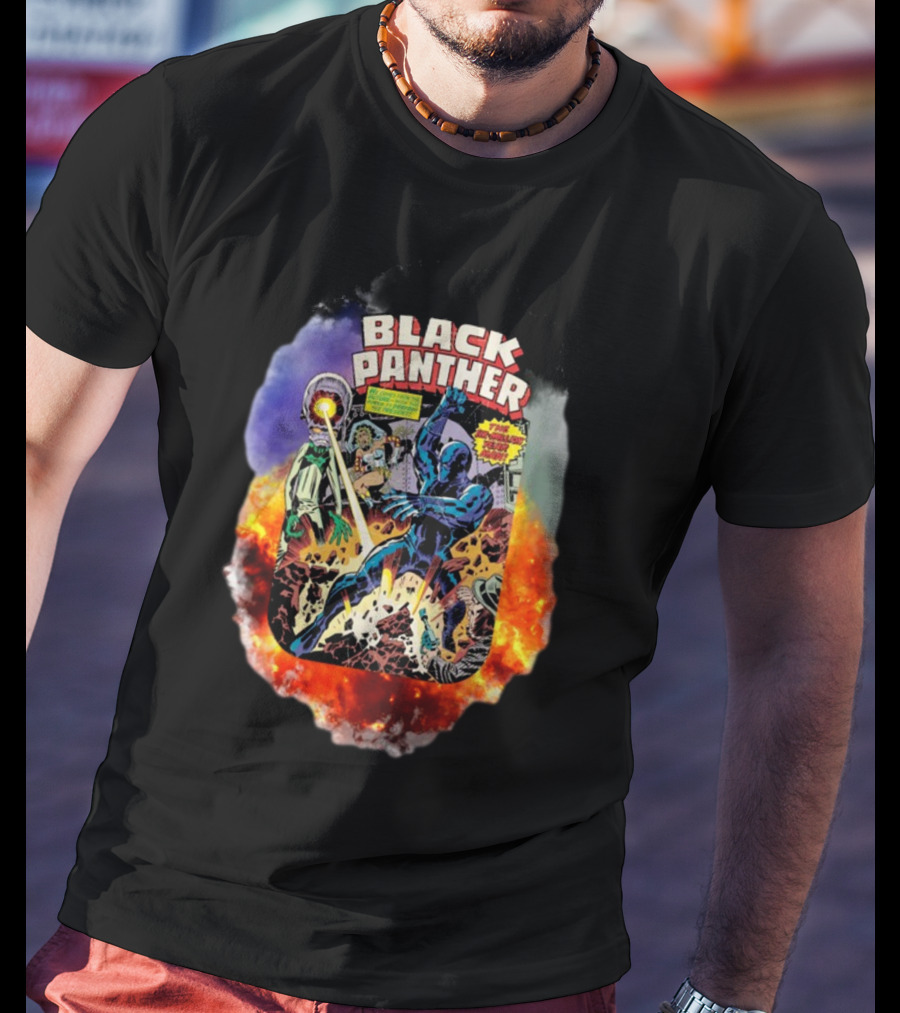 Black Panther Comics Explosive Action The Six-Million Year Man T-Shirt