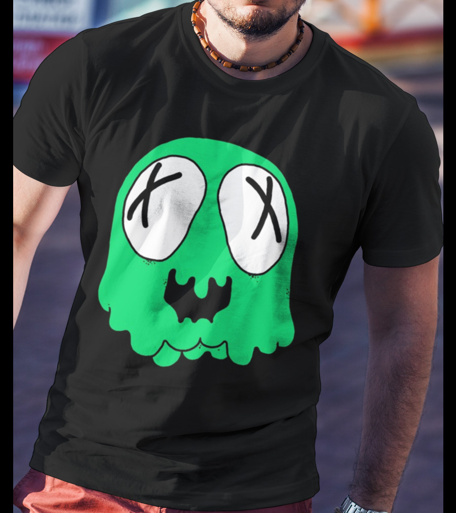 Sludge Life Shop Ghost Green Blob With X Eyes T-Shirt