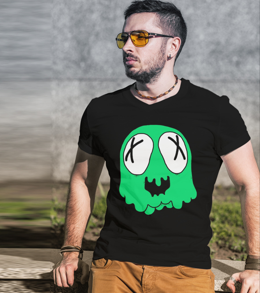 Sludge Life Shop Ghost Green Blob With X Eyes T-Shirt