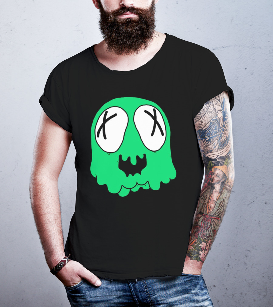 Sludge Life Shop Ghost Green Blob With X Eyes T-Shirt