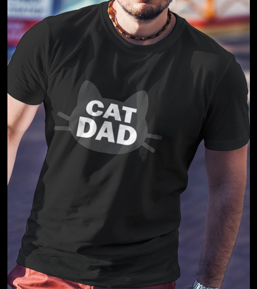 Cat Dad Cale Cat Head T-Shirt