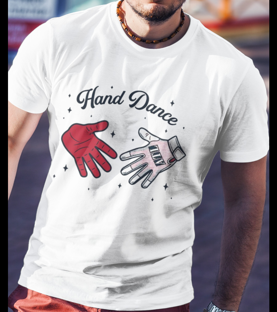 Rotowear Hand Dance Red Glove And White Baseball Glove Clap T-Shirt