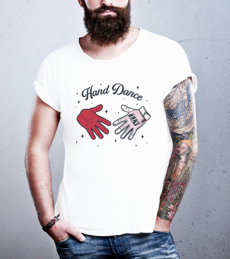 Rotowear Hand Dance Red Glove And White Baseball Glove Clap T-Shirt
